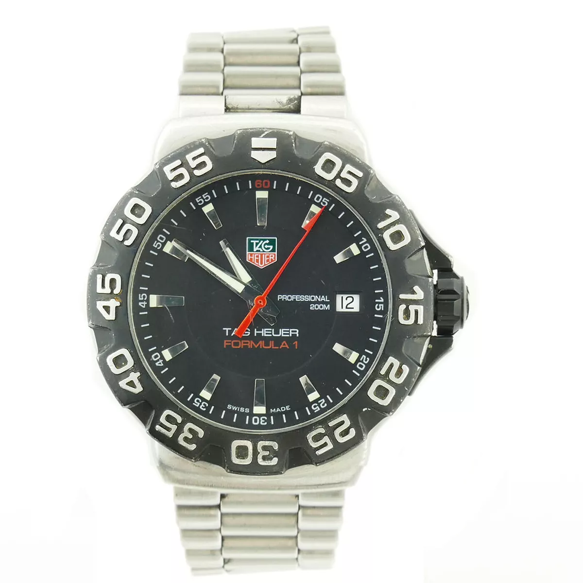 TAG HEUER FORMULA 1 WAH1110 BLACK DIAL BLACK BEZEL STAINLESS