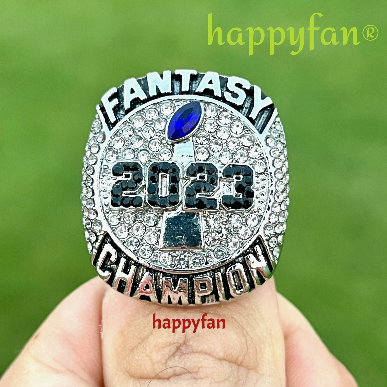 2023 Fantasy Football Championship Ring Blue FFL Champion Trophy Size 814 New eBay