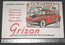 BUVARD 1950 GRISON ENTRETIEN CHAUSSURES AUTOMOBILE AUTO DAUPHINE RENAULT