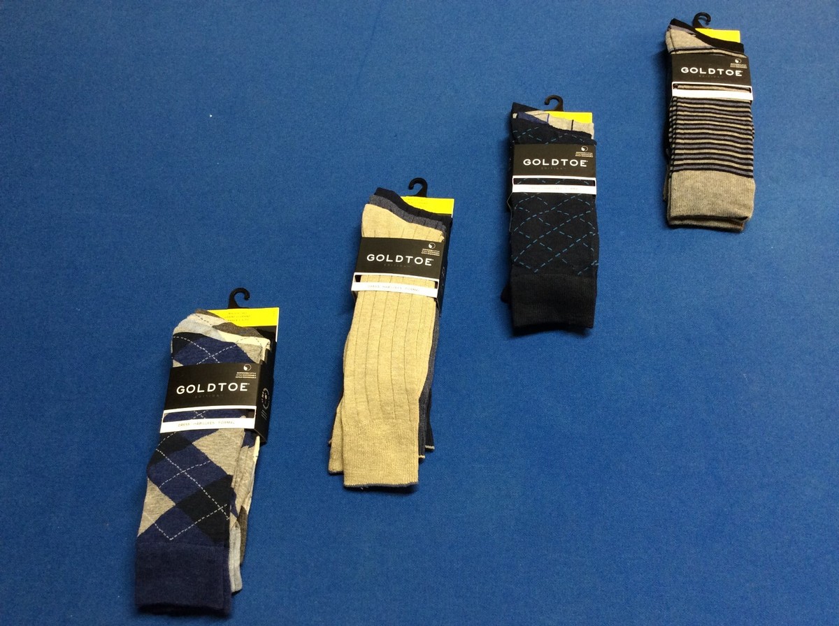 Men's crew dress socks (Gold Toe), rayon/polyester, in various colors, 3  pack | eBay
