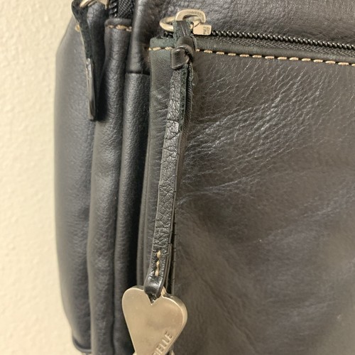 Vintage Aurielle Black Leather Backpack Convertible Sling Shoulder Strappy Charm - Picture 3 of 10