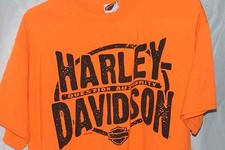 Official Harley Davidson Motorcycles T-Shirt Size Large Orange Rossiters