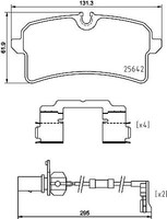 Hella 8DB 355 025-291 Bremsbelagsatz, Scheibenbremse Hinten FüR Audi