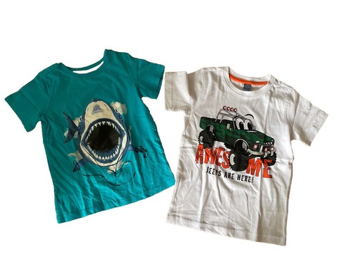 2 Stück T-Shirt Blau&weiss mit Motiv Gr.122 Neu