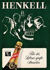 3w8627/ Alte Reklame von 1966 &ndash; Sekt HENKELL Trocken &ndash; F&uuml;r des Lebens gro&szlig;e Stun