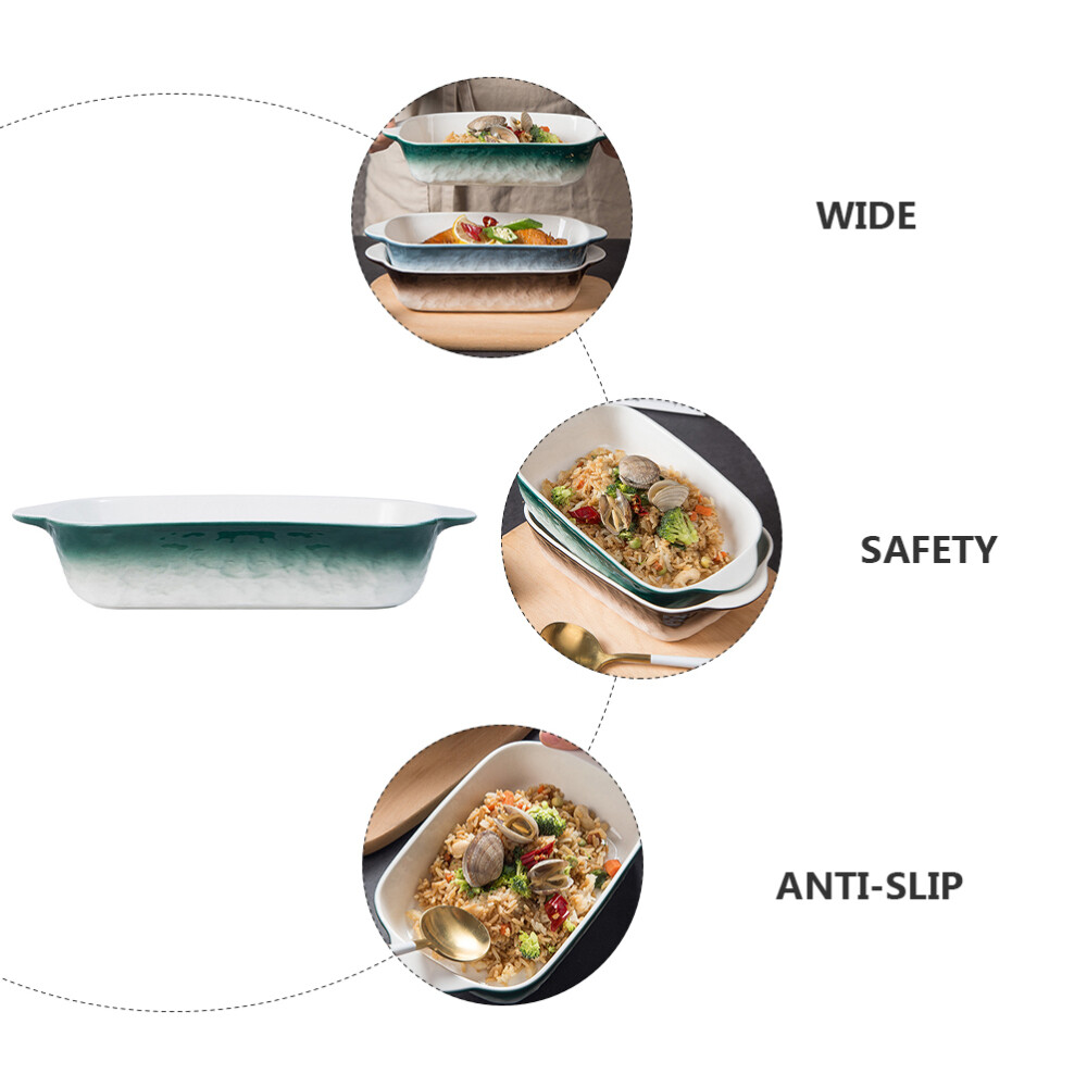 Bakeware Pottery Casserole Tray Ceramic Roasting Dish Baking Tableware