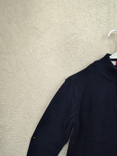 Tommy Hilfiger Boys Sweater Large 100% Cotton 1/4 Zip Up Casual Fit Pullover - Picture 2 of 17