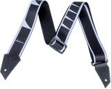Genuine Jackson Logo Guitar Strap with Sharkfin Inlay Pattern, Black/White
