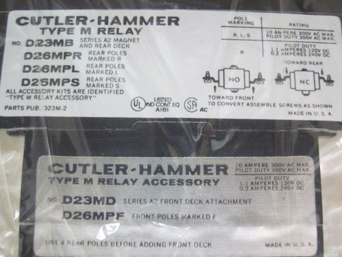 Cutler-Hammer D23MR60A Type M Relay 300V 6Poles 120V - Picture 7 of 9