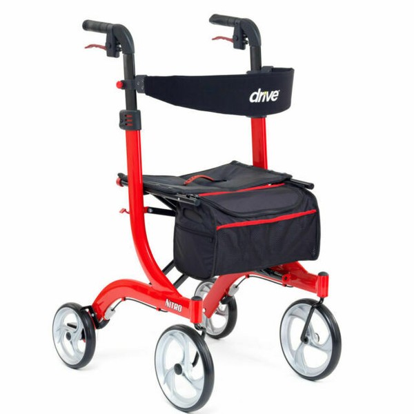 Drive Medical Nitro Euro Style Walker Rollator Red (RTL10266T) for