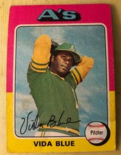 1975 Topps Vida Blue Baseball Card #510 Athletics Low Grade