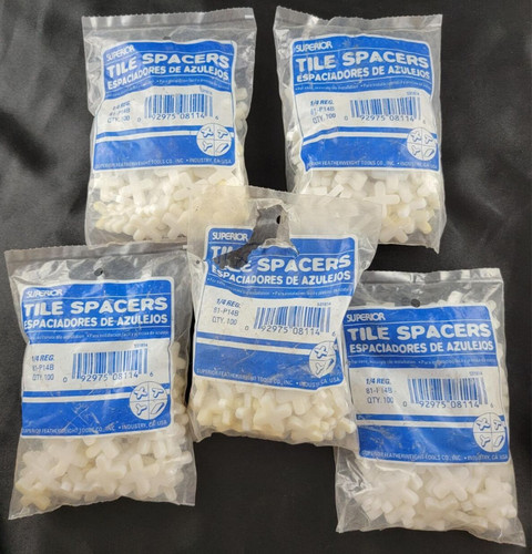 Tile Spacers 1/4in Superior 81-P14B Flooring Tools Lot of 5 Bags