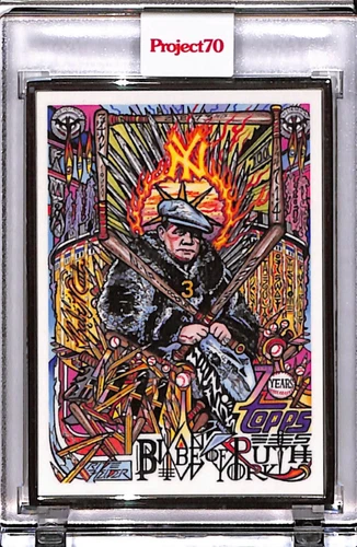2021 TOPPS PROJECT 70 #140 - BABE RUTH by JK5 - P70 AP SILVER FRAME 9/51