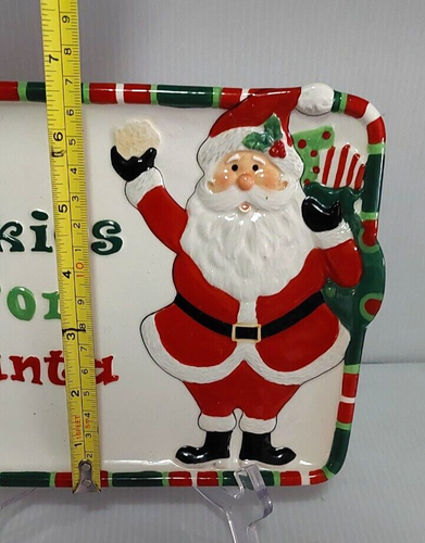 Fitz & Floyd Plate Cookies For Santa In Box 9" That's A Wrap Christmas Theme - Picture 3 of 6