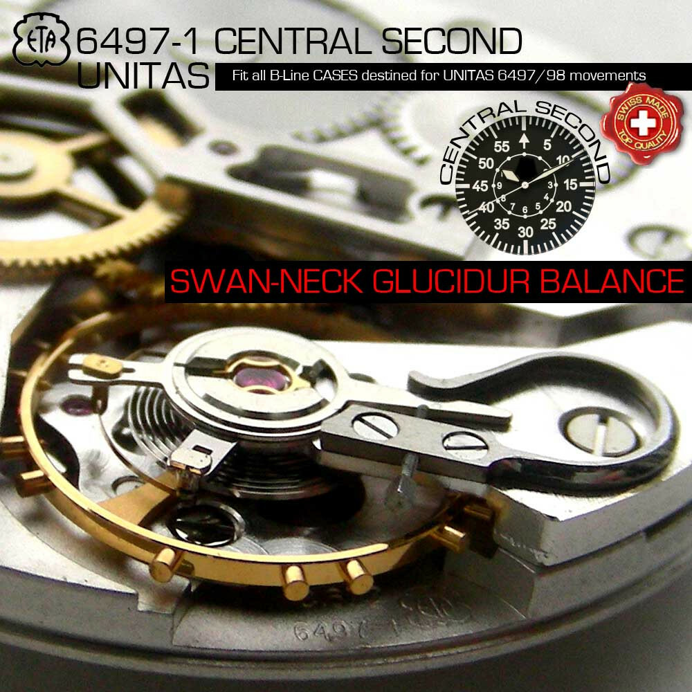 MOVEMENT ETA UNITAS 6497-1, CENTRAL SECOND MODIFICATION MOVEMENT ETA UNITAS 6497-1, CENTRAL SECOND MODIFICATION