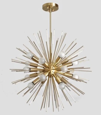 Mid Century Sputnik Brass Chandelier Large DAZZLE Starburst Sea Urchin 20 Light