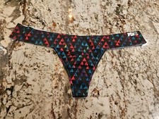 True Vintage Victoria's Secret PINK Rare Yoga Pink Logo Band M Thong Panties