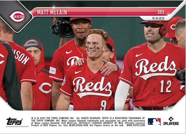 topps now マット・マクレイン Matt McLain #393 Matt Mclain 2023 Topps NOW #393 - 9th Inning Walk Off Caps