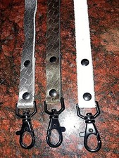 WHITE LEATHER DOG LEASH, GOLD LEATHER DOG LEASH, SILVER LEATHER DOG LEASH