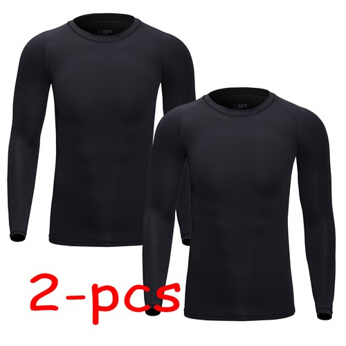 Men's Quick Dry T-Shirt Top Long Sleeve Winter Thermal Undershirt Sports Tops US - Picture 12 of 12