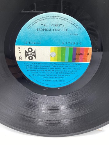 SONORA MATANCERA ALL-STARS TROPICAL CONCERT (ORFEON MEXI 3x VINYL LP SET ) VG+ - Picture 16 of 17