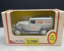 Vintage 1932 Ertl Gray Die-Cast Metal Ford Panel Delivery Bank With Box