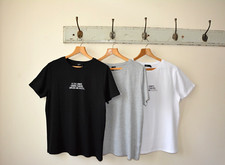EX NOBODYS CHILD BLACK-WHITE-GREY SLOGAN FRONT 3 IN A PACK T-SHIRTS SIZE S-M-L