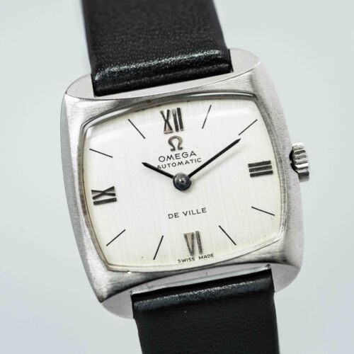 **NEAR MINT** Vintage OMEGA De Ville Cal.671 Automatic Silver Roman Womens Watch