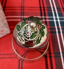 Vintage 1973 Wallace Silversmiths Goodwill Toward Men Christmas Bell Holly Leaf