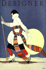 1920 SNOWSHOE FUR FLAPPER HIGH WINTER FASHION ART DECO POSTER 317373