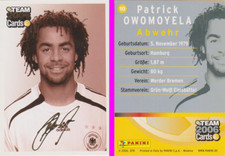 Panini Team Card Mistrzostwa Świata 2006 nr 10 Patrick Owomoyela z autografem