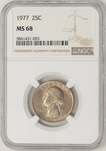 1977 Washington Quarter 25c MS68 NGC 943104-49