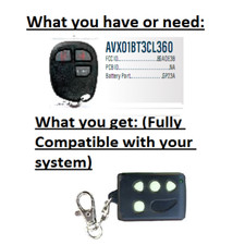 Replacement for AVX01BT3CL3 BGAOE3B  RMC-555 Keyless Remote Fully Compatible