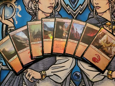 8 Mountain FOIL (various arts) -  NM/M Mixed Sets MTG Magic English
