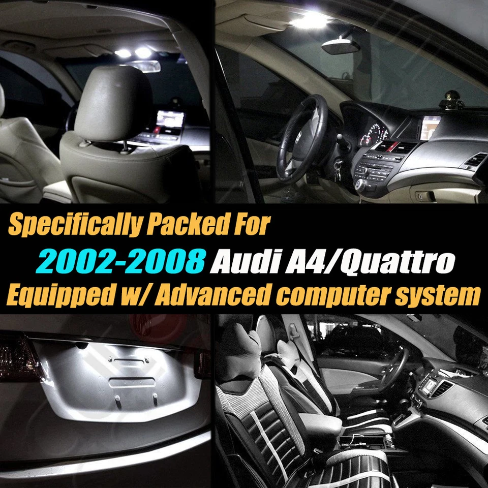 20Pc CANbus Error Free Interior LED White Light Kit for 2002-08 Audi A4/Quattro - Image 2 of 4