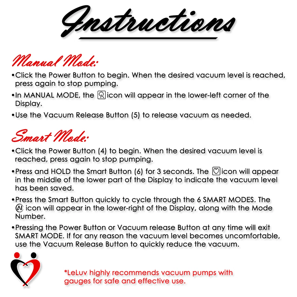 Mango de bomba de vacío inteligente LeLuv Magna LCD | Ergonómico programable recargable Foto 4 de 4