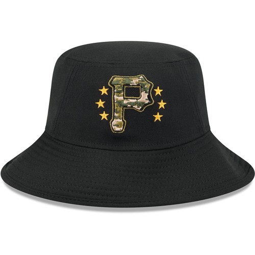 Men's New Era Black Pittsburgh Pirates 2024 Armed Forces Day Bucket Hat