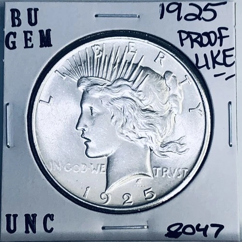 1925 P BU GEM PEACE SILVER DOLLAR UNC MS+++ U.S. MINT RARE COIN 8047