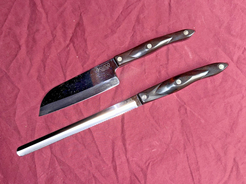 🔥🔪 Lot 2 CUTCO Knives Knife Set 2124 KQ Petite Slicer 2166 KR Petite Santoku