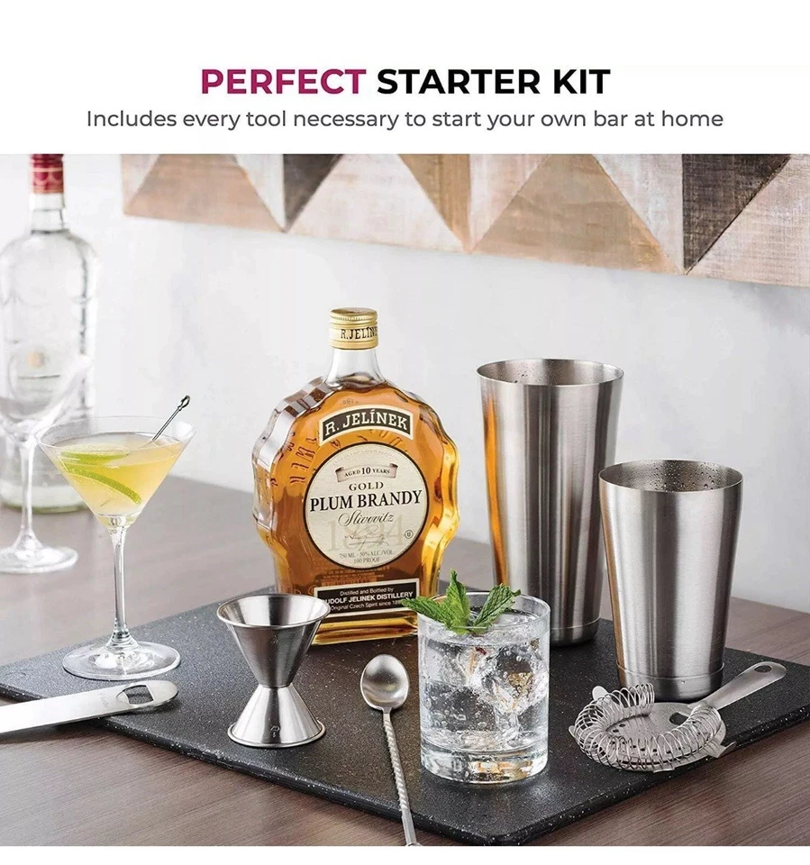 FineDine Expert Coctelera Hogar Bar Set - Kit de Barra de Acero Inoxidable de 14 Piezas Foto 4 de 4