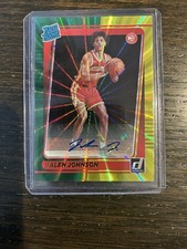 2021-22 Donruss Jalen Johnson Rated Rookie RC Green Yellow Laser Auto Autograph