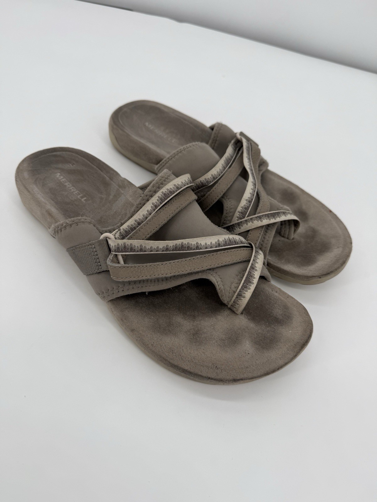 Merrell sandalo donna Terran Cush slide taglia 11 scarpe grigio ballerine spiaggia