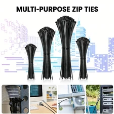 Heavy Duty Nylon Universal Cable Tie Buckle - 100PCS Self-Locking Zip Ties Holde
