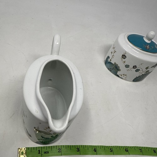 222 Fifth ~Eliza Teal ~4.25” Creamer & 4.25” Sugar Bowl With Lid / Cover Amazing - Bild 14 von 24