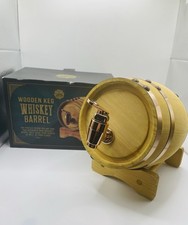 Wooden Keg Whiskey Barrel Liquor Dispenser Ho...