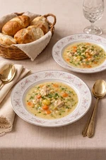 Empress China Japan 1980s Set Of 7 Seville Floral Soup Plates, 8x1.5”