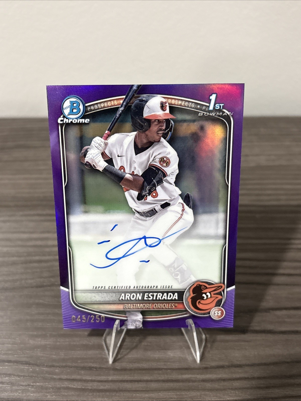 Aron Estrada 2025 Bowman - Chrome Prospect Auto #CPA-AES Purple Refractor /250