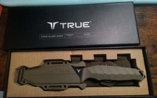 TRUE Fixed Blade 4 Inch Drop Point Blade Task Knife w molded sheath Tru-fxk-0001