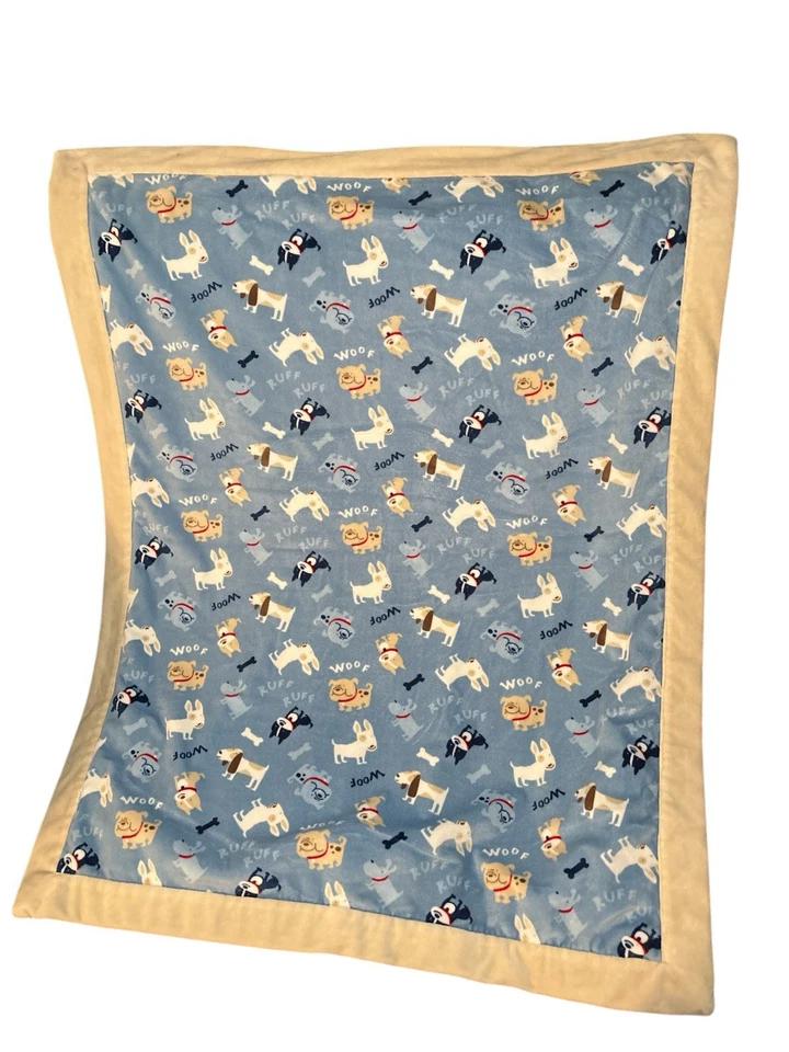 Manta Koala Bebé Cachorro Perro Bebé Azul 38x32 I Play Ruff Borde Bronceado Foto 3 de 3
