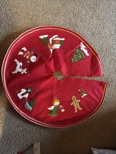 VTG Handmade Felt Christmas TREE SKIRT  32”